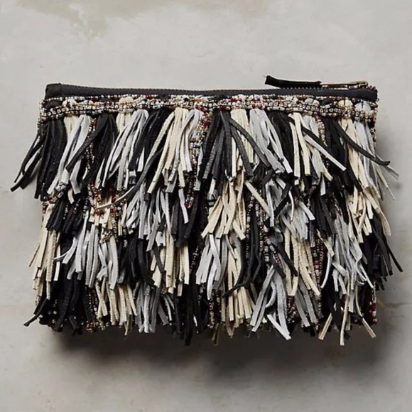 Anthropologie Handbags - {Anthropologie} Confetti Fringe Clutch G-Lish